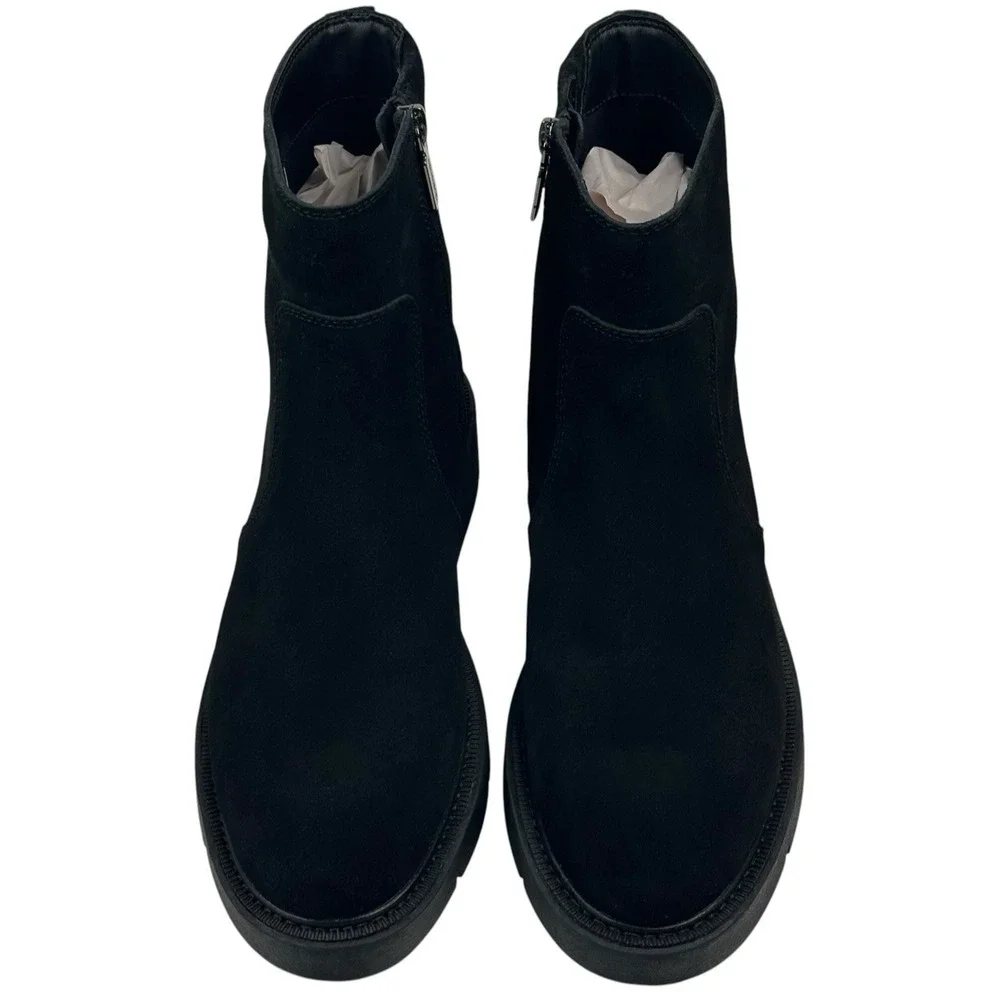 Blondo Moona Waterproof Black Suede Ankle Boots Womens Size 8.5M New $170